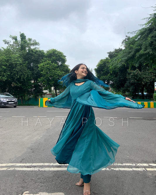 Rhtdm Teal - HayaPosh Anarkali #