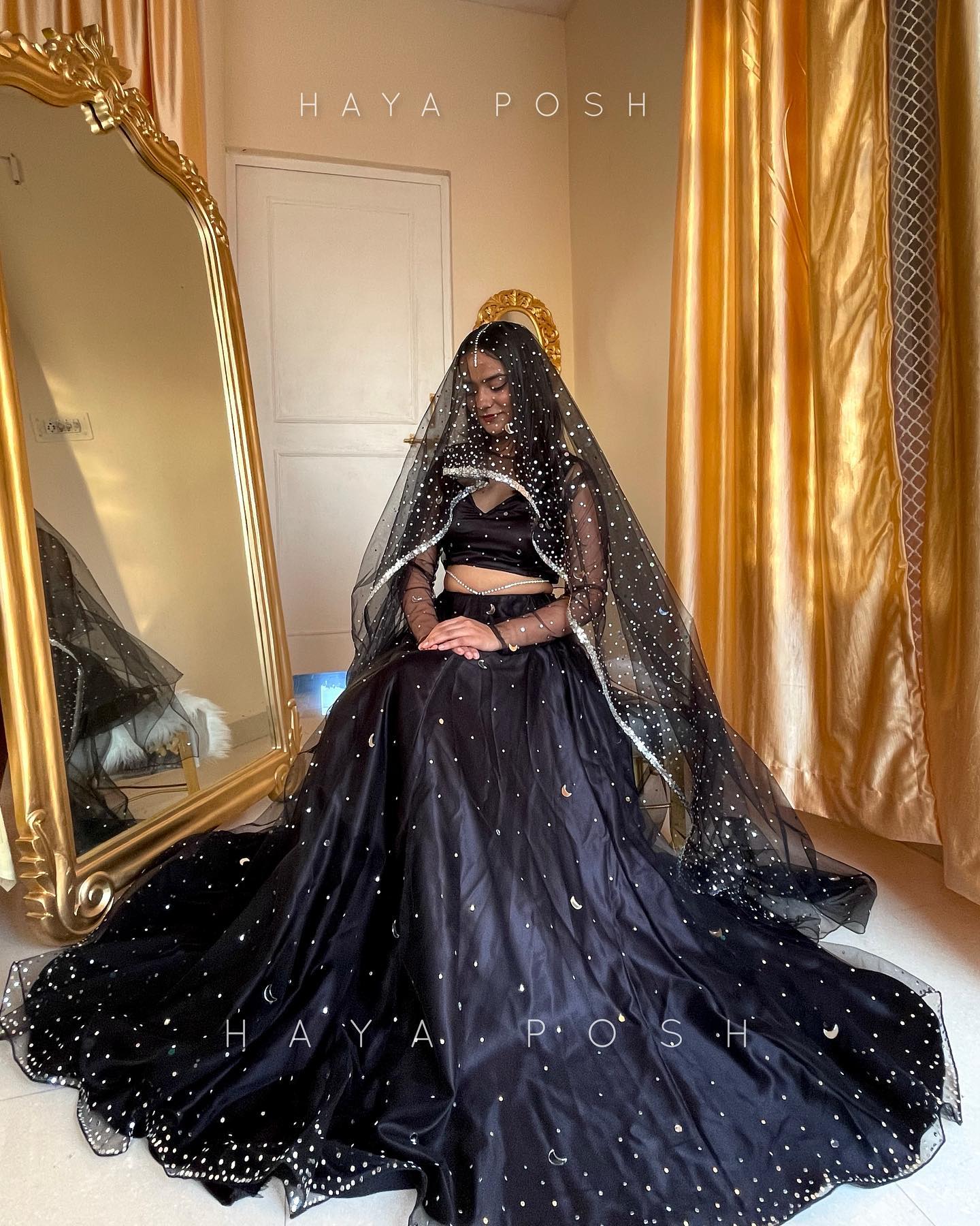 Black Moon Lehenga - HayaPosh Lehenga #