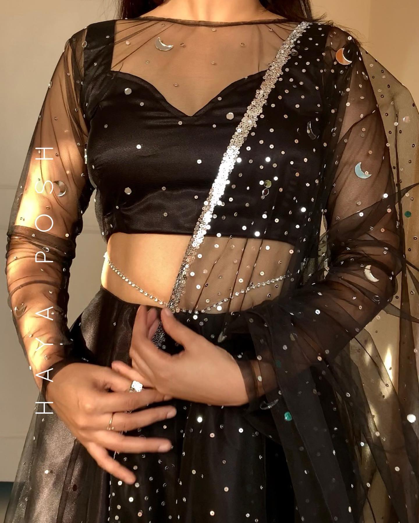 Black Moon Lehenga - HayaPosh Lehenga #