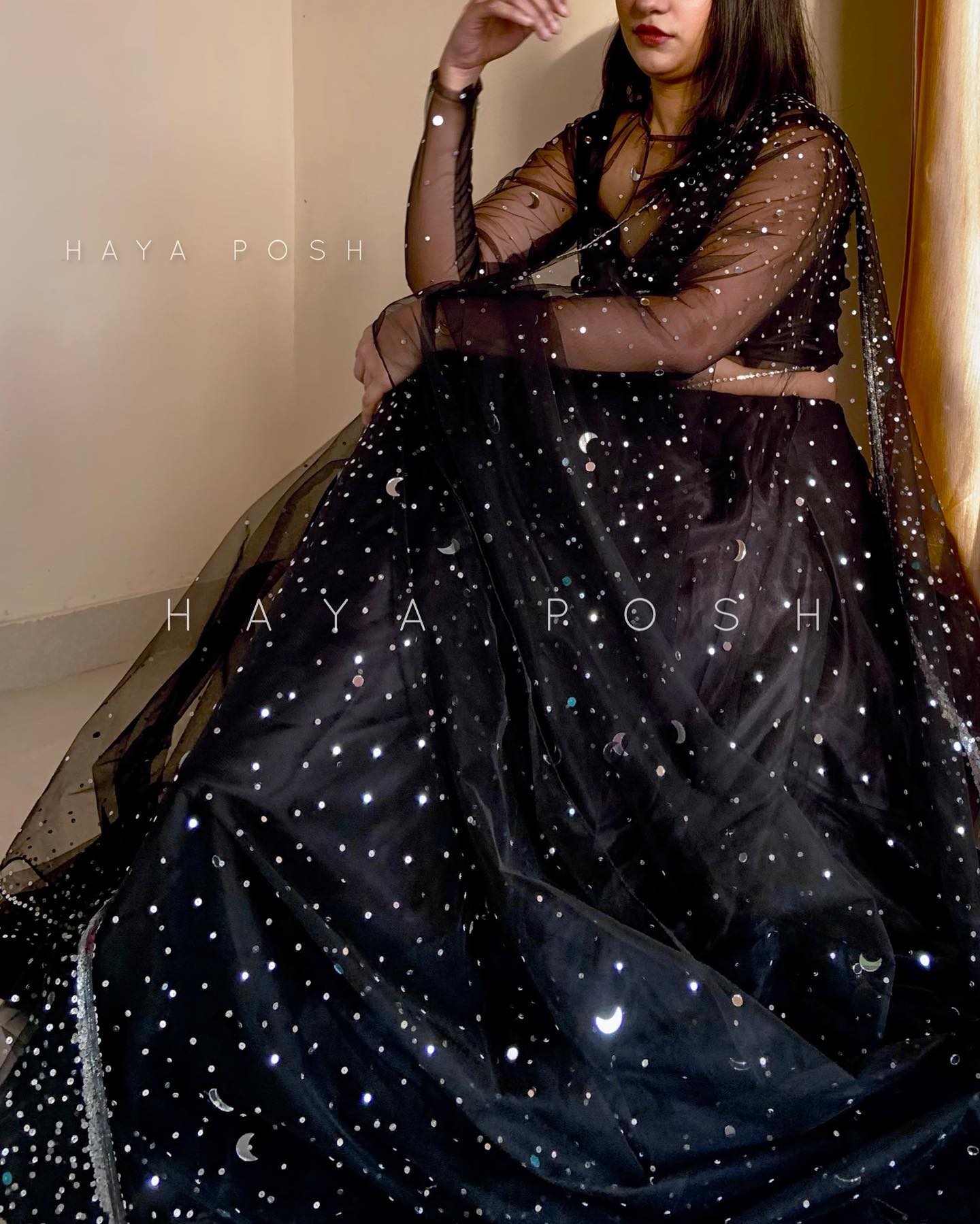 Black Moon Lehenga - HayaPosh Lehenga #