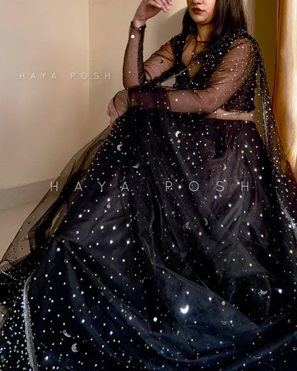 Black Moon Lehenga - HayaPosh Lehenga #