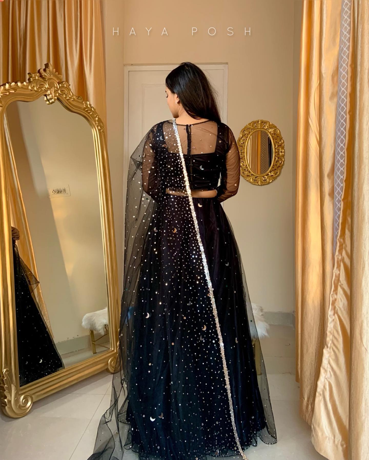 Black Moon Lehenga - HayaPosh Lehenga #