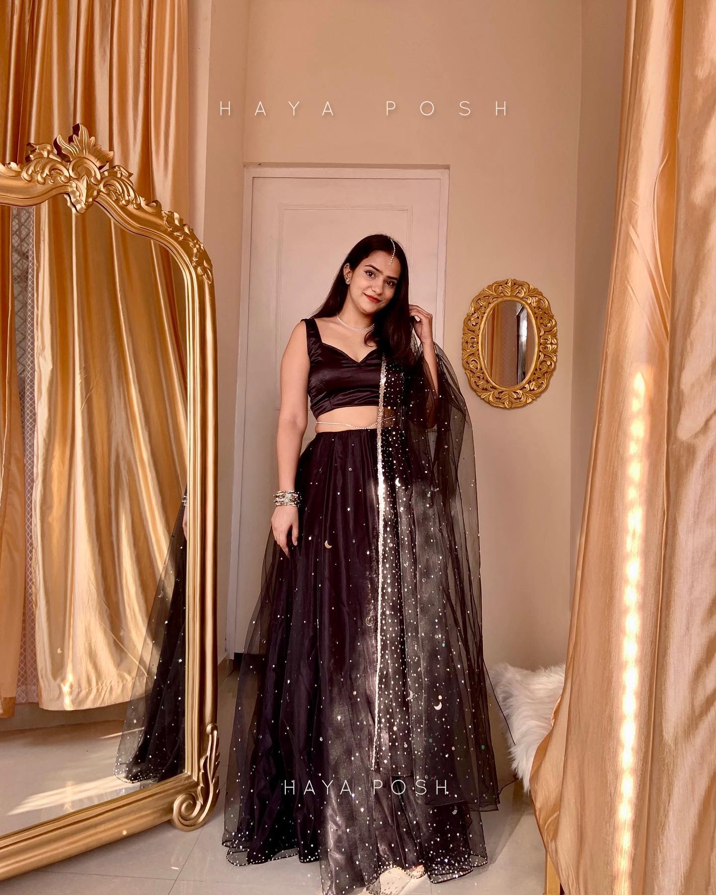 Black Moon Lehenga - HayaPosh Lehenga #