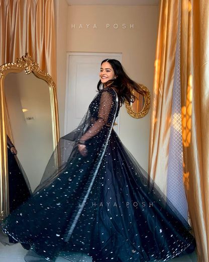 Black Moon Lehenga - HayaPosh Lehenga #