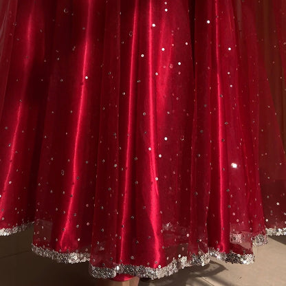 Red Moon Lehenga - HayaPosh Lehenga #