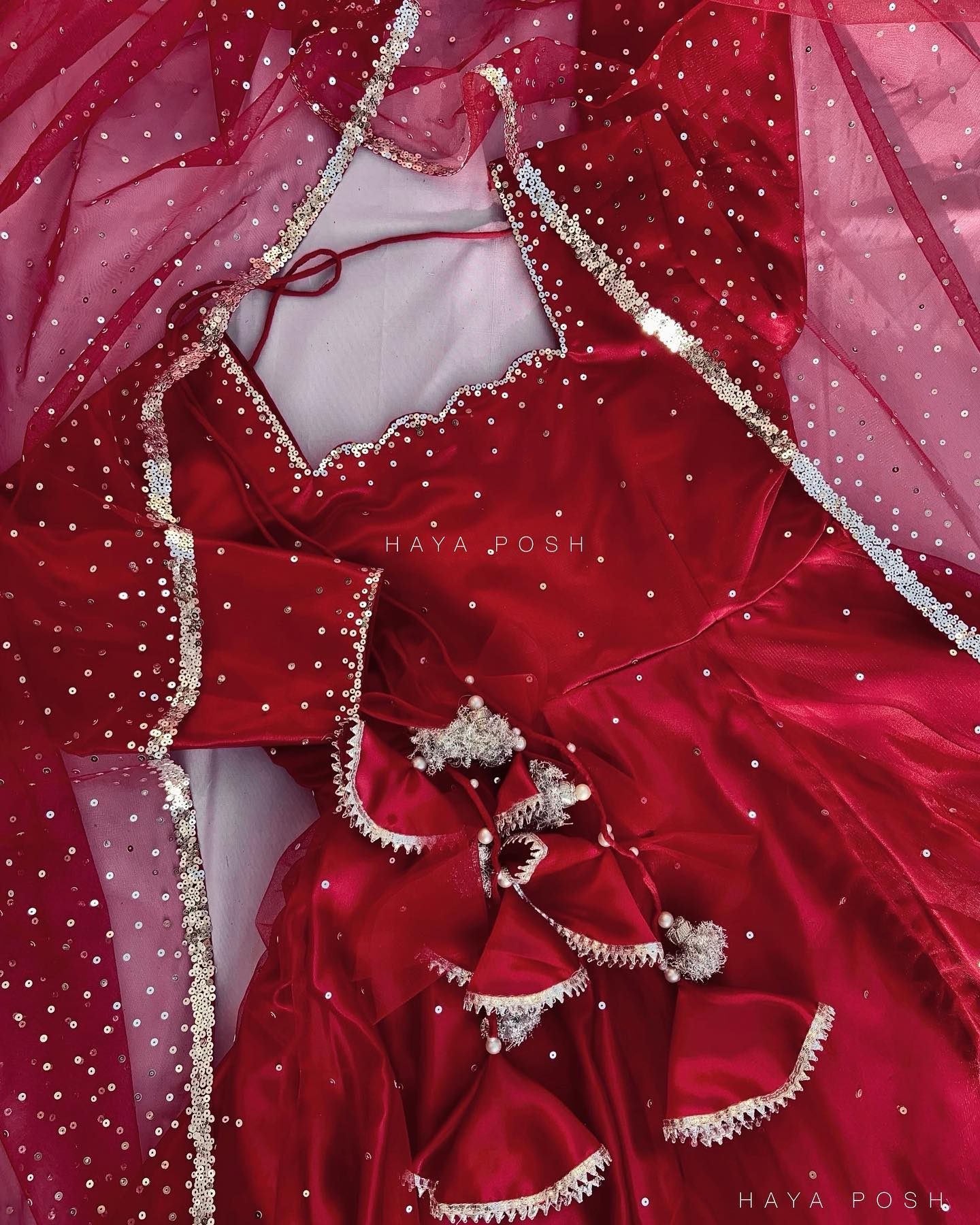 Red Moon Lehenga - HayaPosh Lehenga #