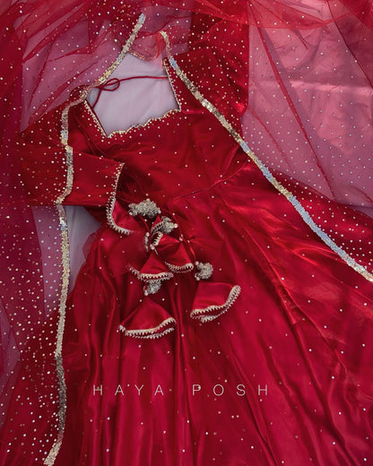 Red Moon Lehenga - HayaPosh Lehenga #