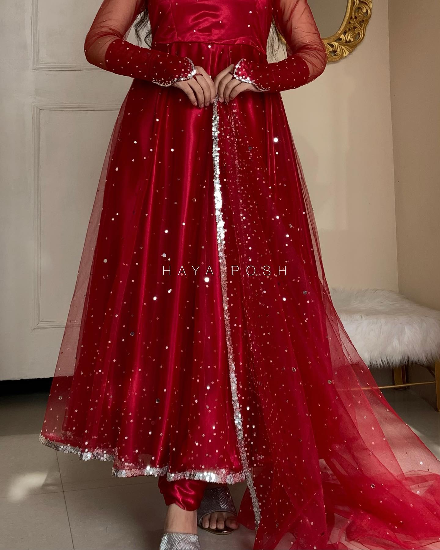 Red Moon Lehenga - HayaPosh Lehenga #