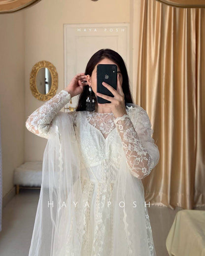 Lacy Anarkali Set - HayaPosh Anarkali #