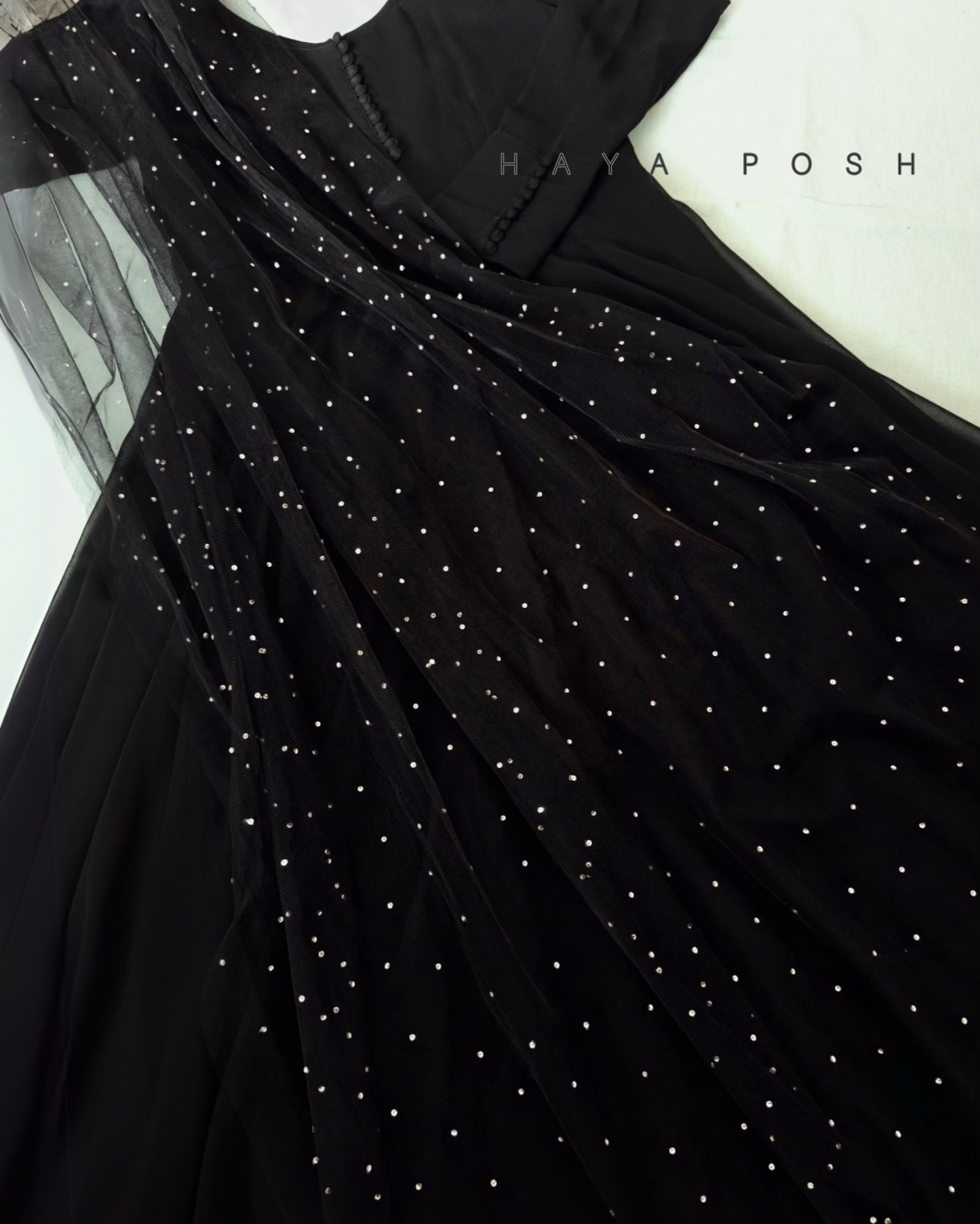Black Snow Anarkali Set
