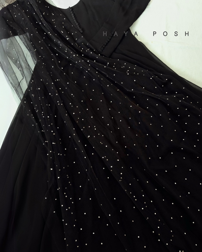 Black Snow Anarkali Set
