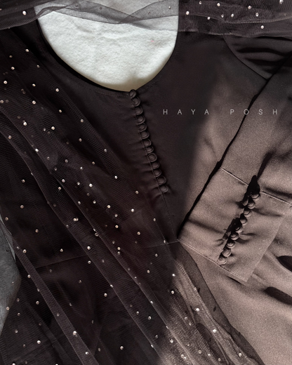 Black Snow Anarkali Set